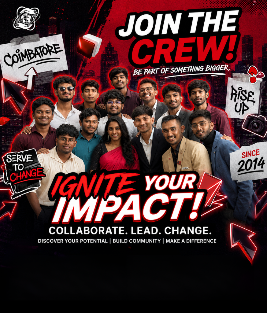 Rotaract Coimbatore Cosmopolitan Student Recruitment Poster